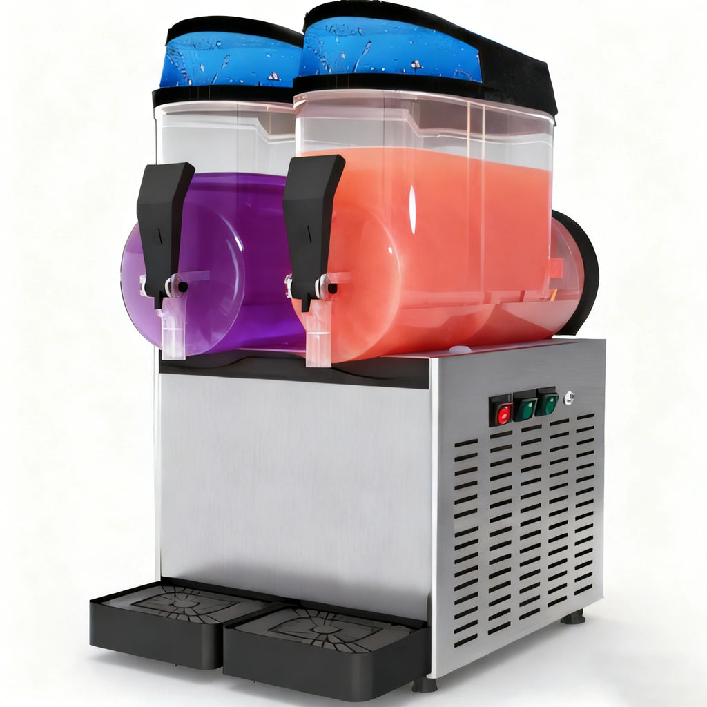 Máquina automática portátil de acero inoxidable para granizados, de bajo consumo energético, con capacidad de 24 litros, alta eficiencia, 1100 W, 12 kg/min.