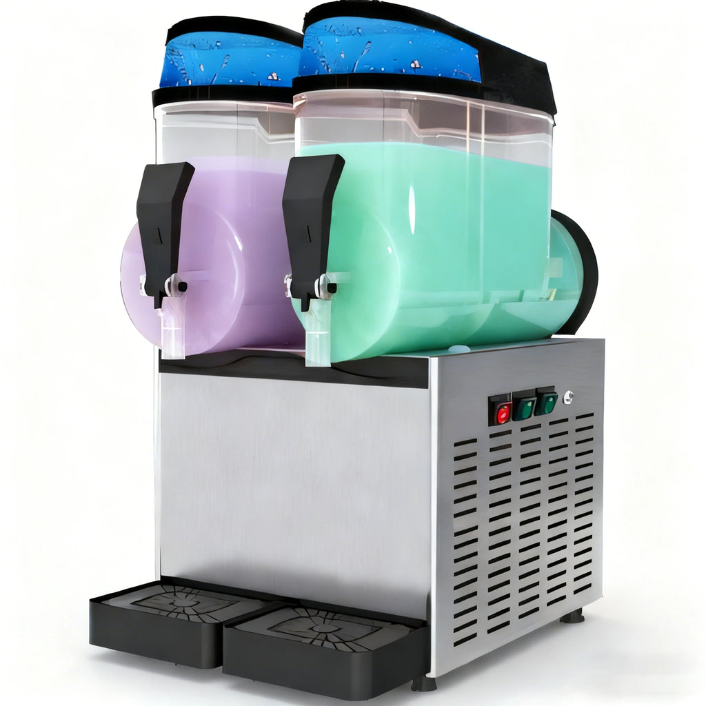 Máquina automática portátil de acero inoxidable para granizados, de bajo consumo energético, con capacidad de 24 litros, alta eficiencia, 1100 W, 12 kg/min.