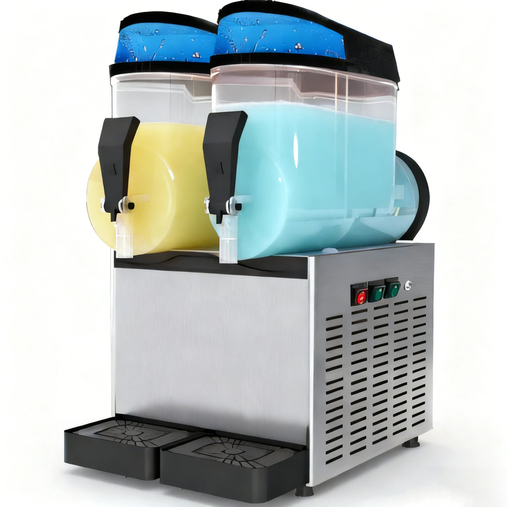 Máquina automática portátil de acero inoxidable para granizados, de bajo consumo energético, con capacidad de 24 litros, alta eficiencia, 1100 W, 12 kg/min.