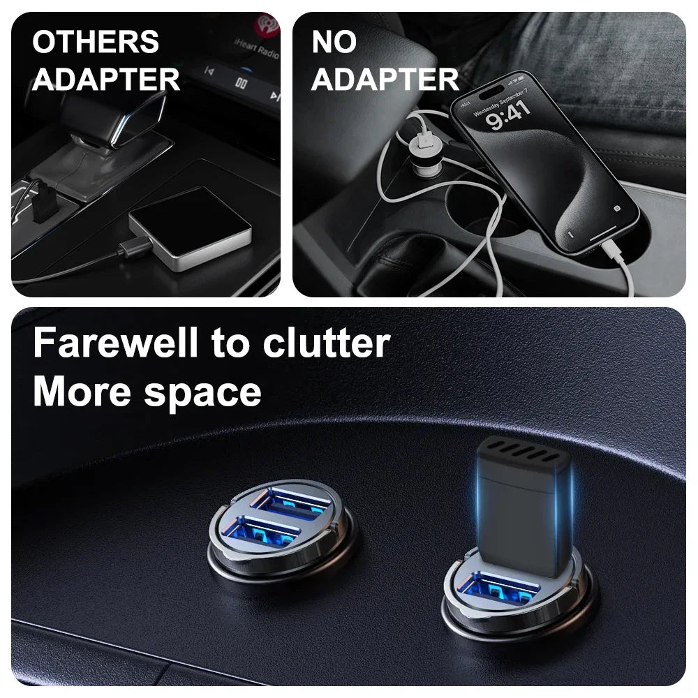 Mini reproductor multimedia portátil Carplay con soporte USB y SD. Accesorio compacto para coche.