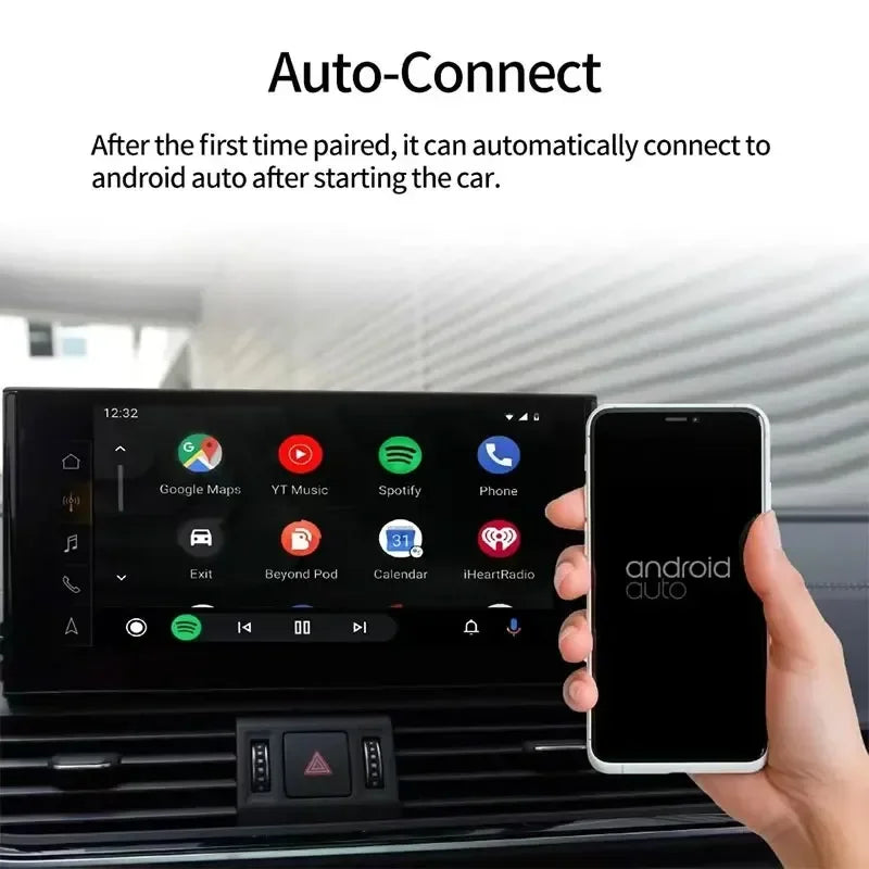 Mini reproductor multimedia portátil Carplay con soporte USB y SD. Accesorio compacto para coche.