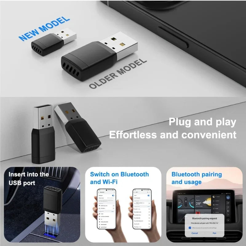 Mini reproductor multimedia portátil Carplay con soporte USB y SD. Accesorio compacto para coche.