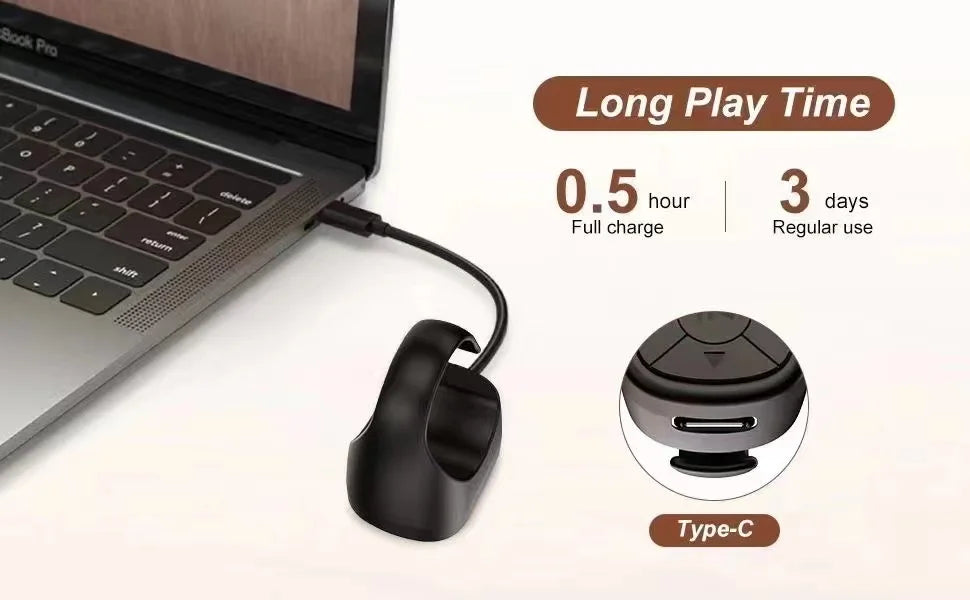 El control remoto Tiktok Scrolling Ring es adecuado para iPhone, iPad, Bluetooth Page Pass Ring Roller, función de control remoto para cámara, video corto y música, compatible con teléfonos iOS y Android.